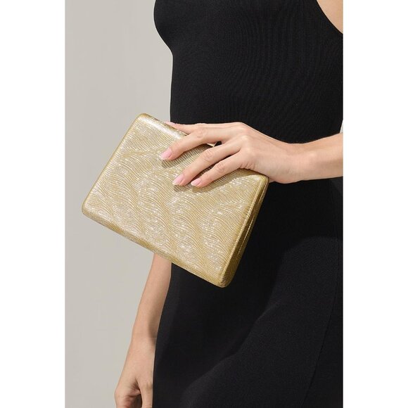 ⚡ Women's Detachable Chain Sparkly Evening Formal Parties Gold Clutch Bag - Picture 8 of 9